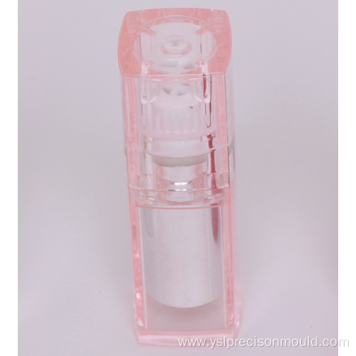 Transparent plastic cosmetic bottles